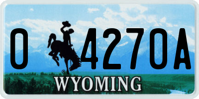 WY license plate 04270A