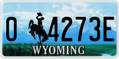 WY license plate 04273E
