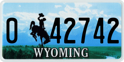 WY license plate 042742
