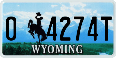 WY license plate 04274T