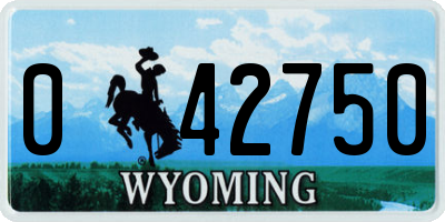 WY license plate 042750