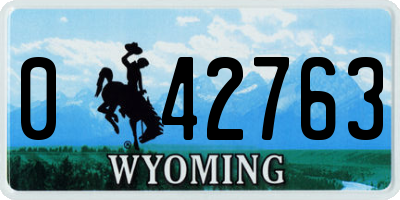 WY license plate 042763
