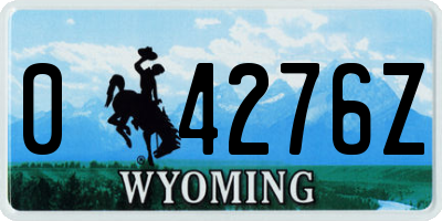 WY license plate 04276Z
