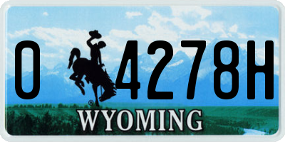WY license plate 04278H