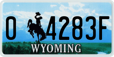 WY license plate 04283F