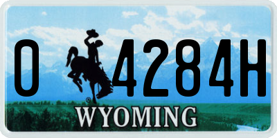 WY license plate 04284H