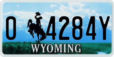 WY license plate 04284Y