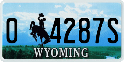 WY license plate 04287S