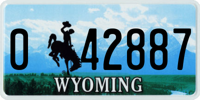 WY license plate 042887