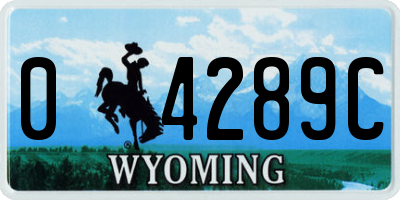 WY license plate 04289C