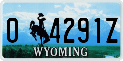 WY license plate 04291Z