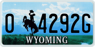 WY license plate 04292G