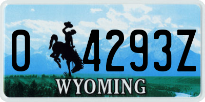 WY license plate 04293Z