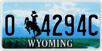 WY license plate 04294C