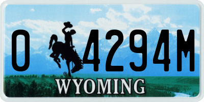 WY license plate 04294M