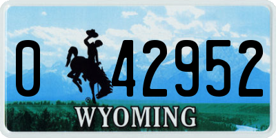 WY license plate 042952