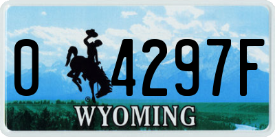 WY license plate 04297F