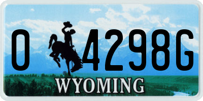 WY license plate 04298G