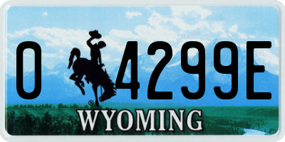 WY license plate 04299E