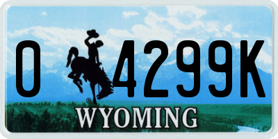WY license plate 04299K