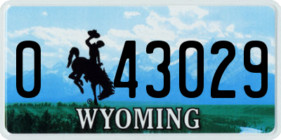 WY license plate 043029