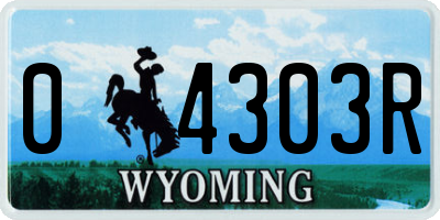 WY license plate 04303R