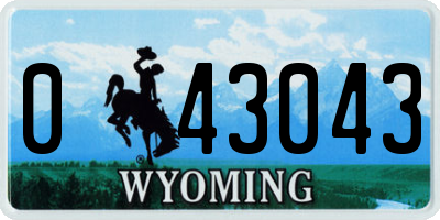 WY license plate 043043