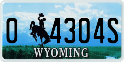 WY license plate 04304S