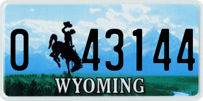 WY license plate 043144