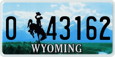 WY license plate 043162