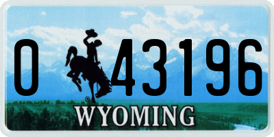 WY license plate 043196