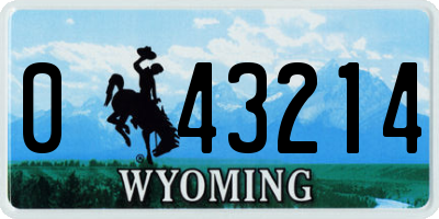 WY license plate 043214