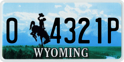 WY license plate 04321P