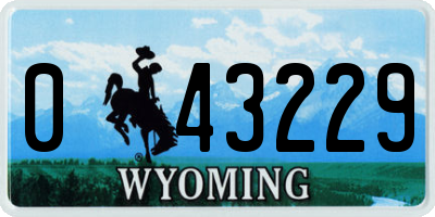 WY license plate 043229