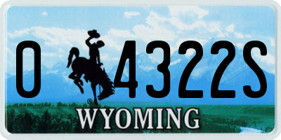 WY license plate 04322S