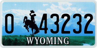 WY license plate 043232