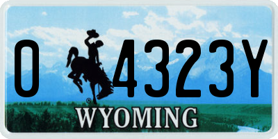 WY license plate 04323Y