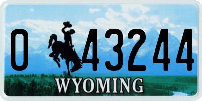 WY license plate 043244