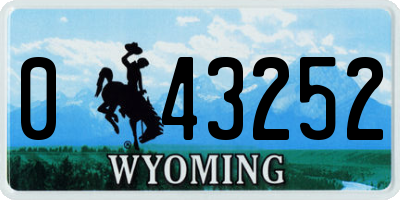 WY license plate 043252