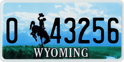 WY license plate 043256