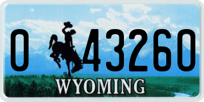 WY license plate 04326O