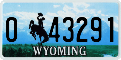 WY license plate 043291
