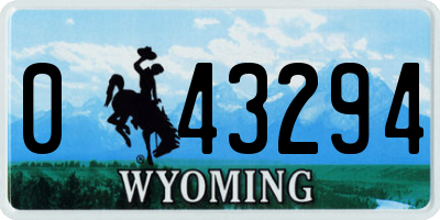 WY license plate 043294