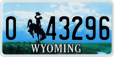 WY license plate 043296