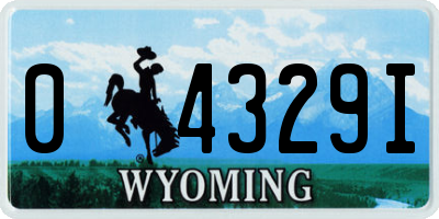 WY license plate 04329I