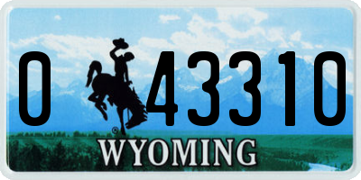 WY license plate 043310