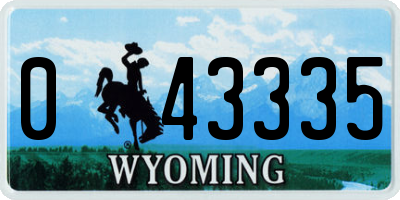 WY license plate 043335