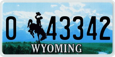 WY license plate 043342