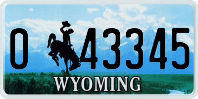 WY license plate 043345