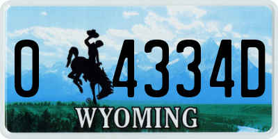 WY license plate 04334D